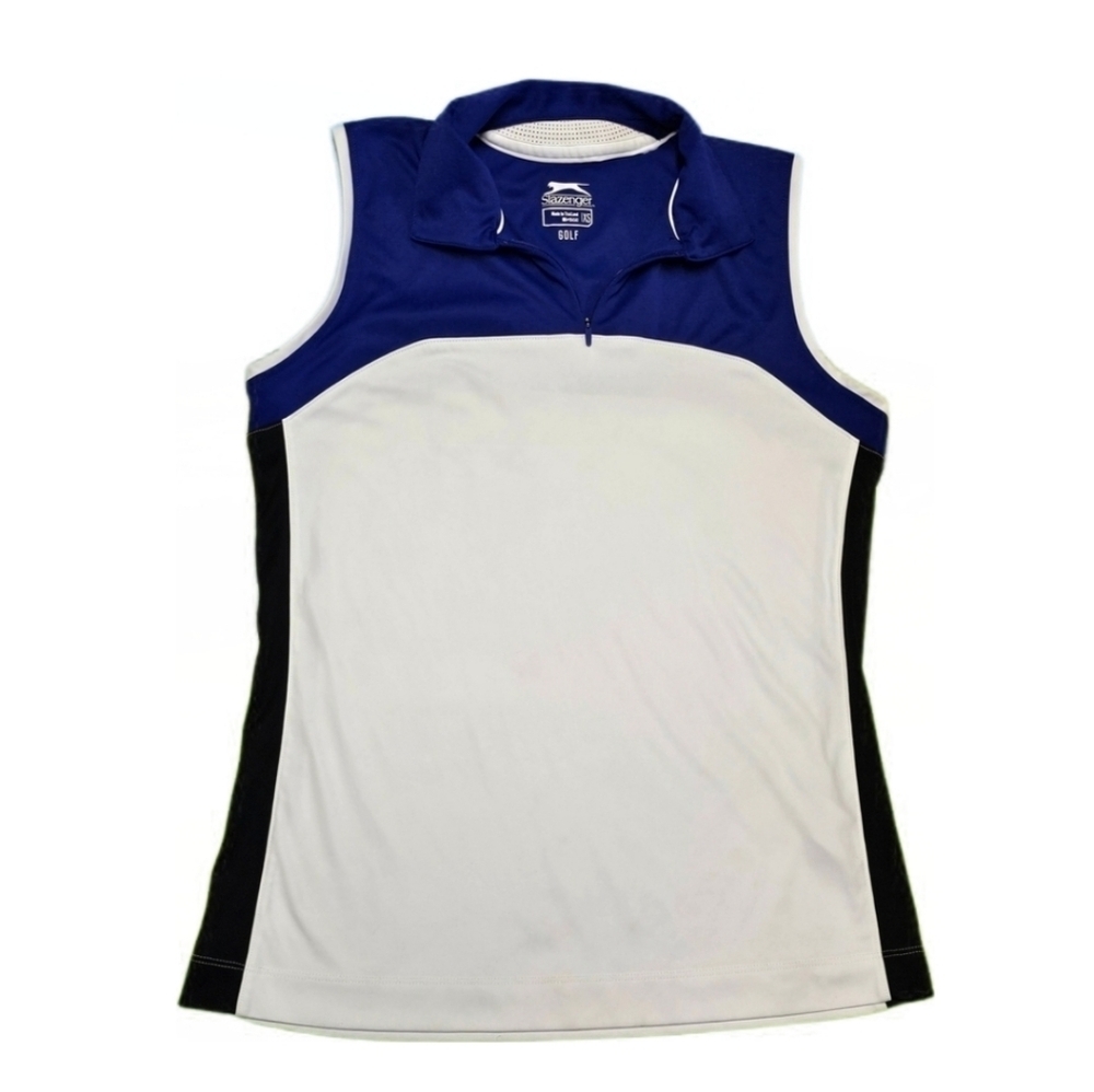 SLAZENGER Golf Athletic Sleeveless Polo Shirt White Womens XSmall